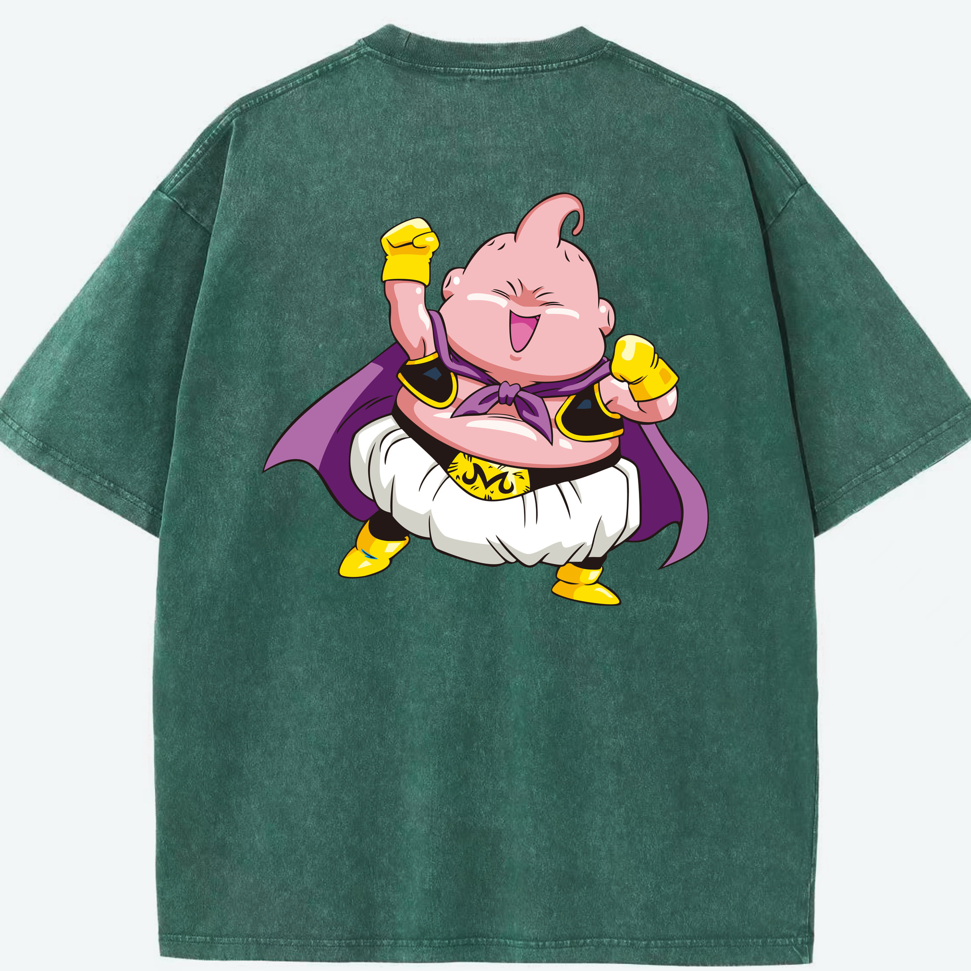 ドラゴンボール 魔人ブウ DRAGON BALL Majin Buu 綿100% ヴィンテージ風 半袖Tシャツ（背面プリント）